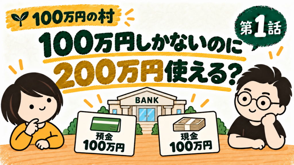 100万円しかない村で200万円使える謎を考える、たけちゃんとパパ